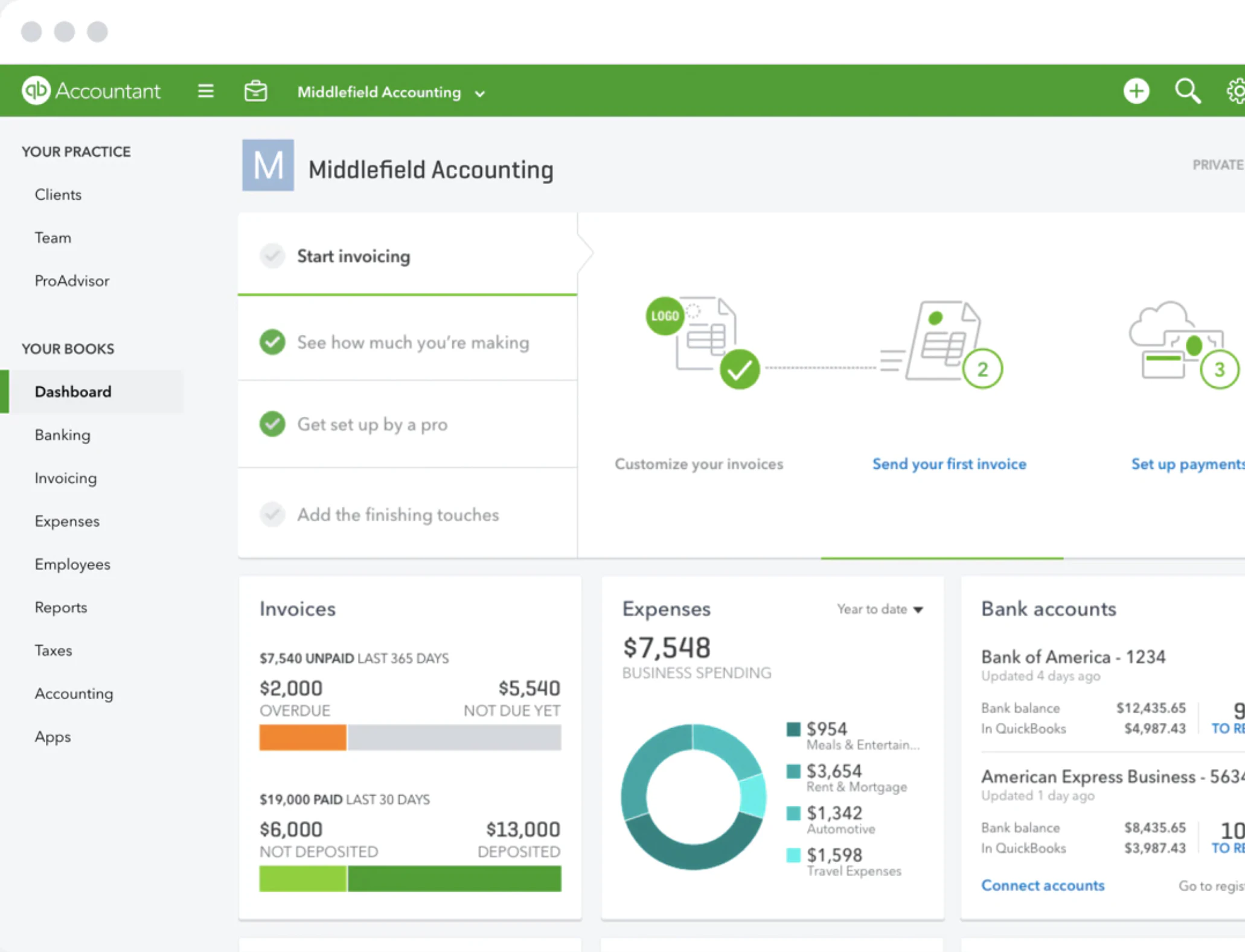 screenshot of QuickBooks Online Accountant